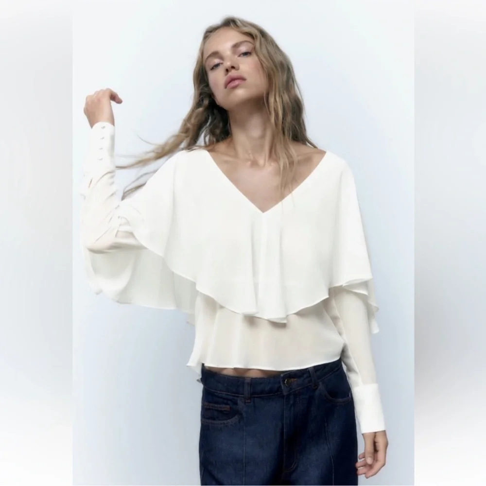 Zara Ruffled Blouse - Picture 1 of 9